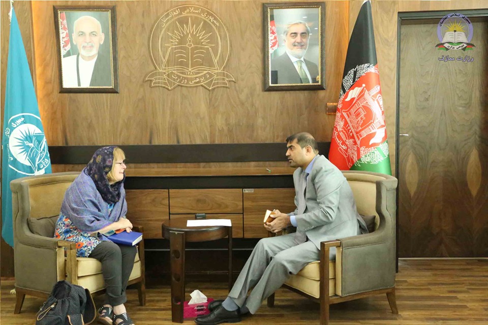 نماینده "WASH" در دیدار با وزیر معارف: "معارف" از اولویت‌های ما در پلان 2020 است