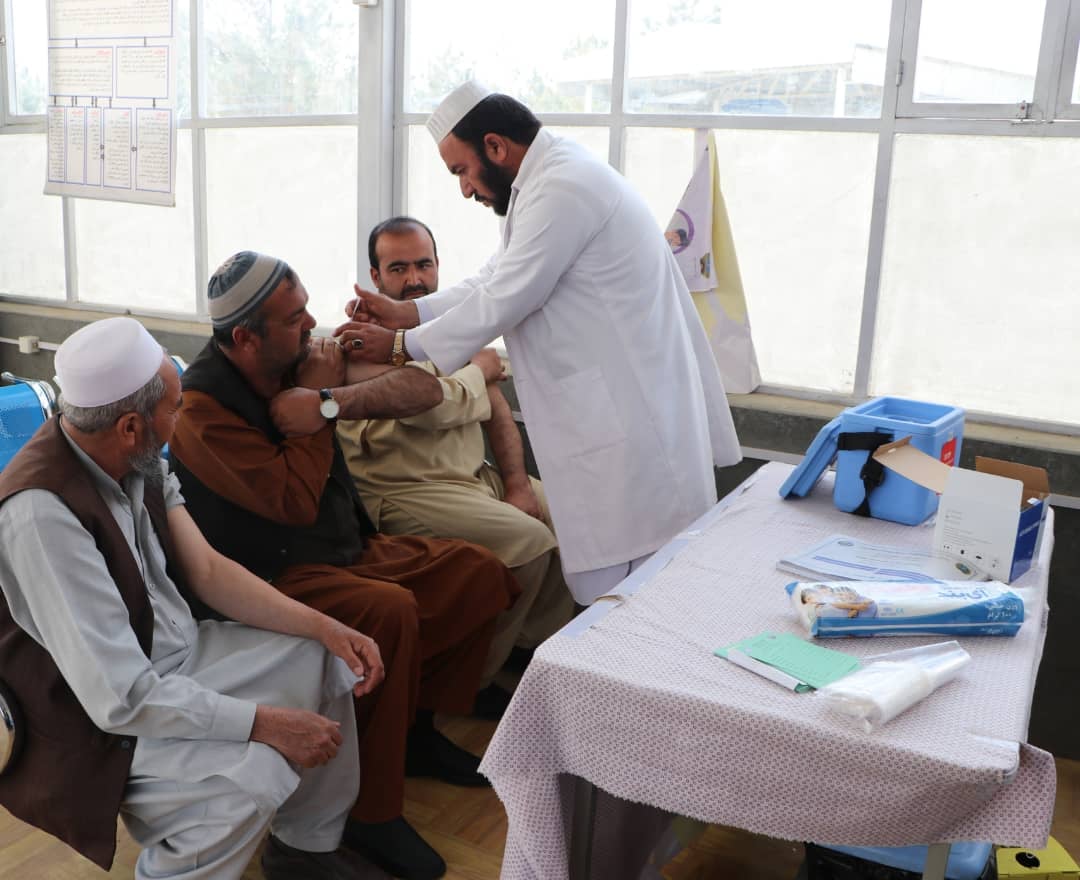 ترزیق واکسین وایروس کرونا برای کارمندان ریاست معارف ولایت میدان وردک